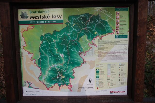 Bratislavske lesy mapka